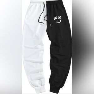 Men’s Black and White Jogger Pants